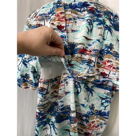 Columbia Men’s Hawaiian Shirt Multicolor Button-Down Short Sleeve Size XL - Picture 10 of 13